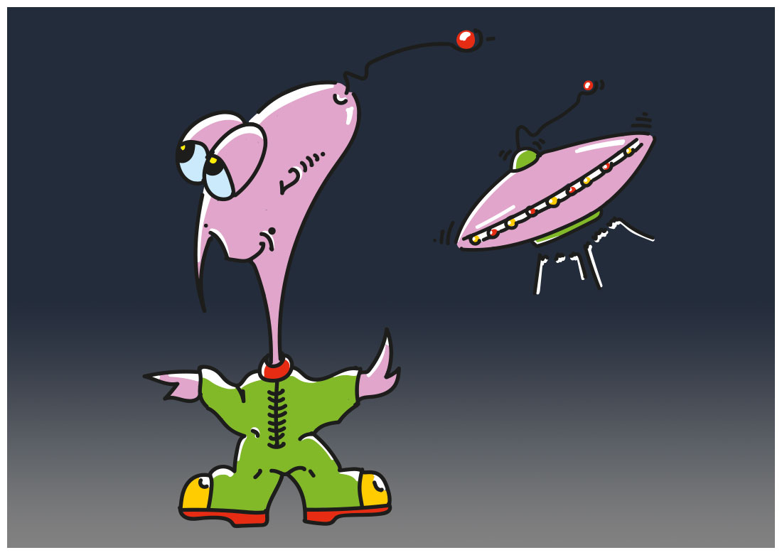Illustration extraterrestre et vaisseau